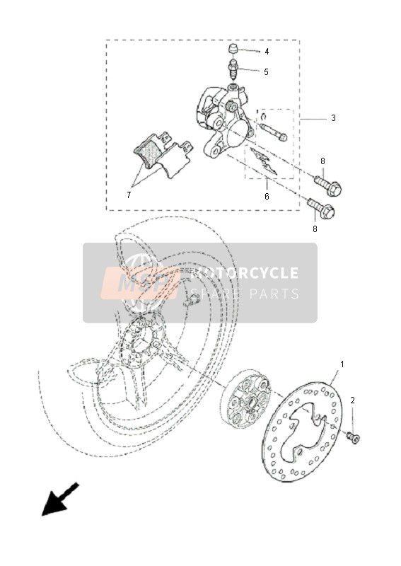 Yamaha YQ50 AEROX 2009 Pinza freno posteriore per un 2009 Yamaha YQ50 AEROX